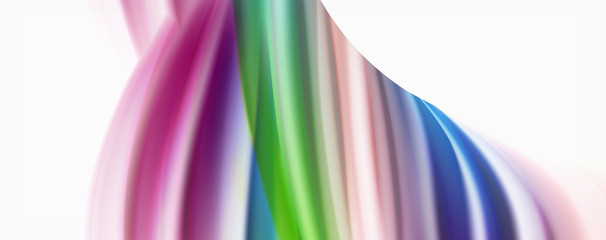 Modern techno Fluid color flow on white colorful poste. Art for your design