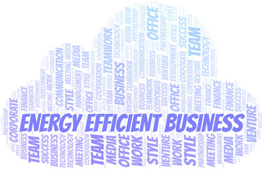 Obraz premium Energy Efficient Business word cloud. Collage made with text only.