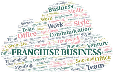 Franchise Business word cloud. Collage made with text only.