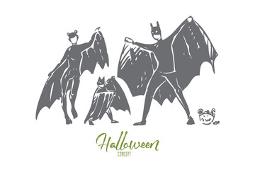 Halloween concept sketch. Isolated vector illustration