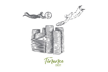 Finance concept sketch. Isolated vector illustration