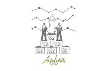 Analysis concept sketch. Isolated vector illustration
