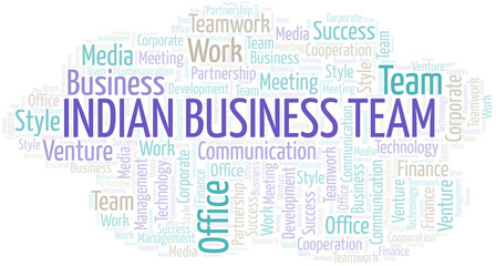 Obraz premium Indian Business Team word cloud. Collage made with text only.