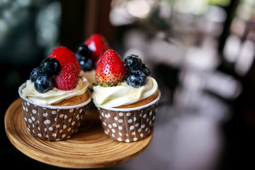 Mix berries cup cake