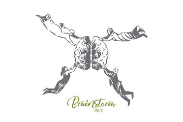 Brainstorm concept sketch. Isolated vector illustration