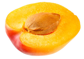 apricot slice isolated on a white background