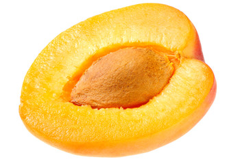apricot slice isolated on a white background