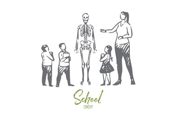 Biology lesson concept sketch. Isolated vector illustration