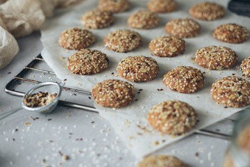 Cereal cookies side view