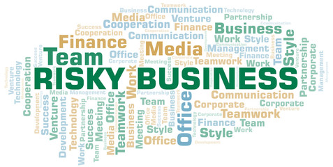 Obraz premium Risky Business word cloud. Collage made with text only.