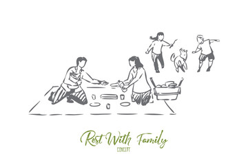 Pyknic concept sketch. Isolated vector illustration