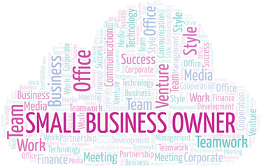 Obraz premium Small Business Owner word cloud. Collage made with text only.