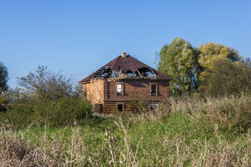 Abandoned collapsing house.