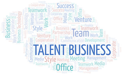Obraz premium Talent Business word cloud. Collage made with text only.