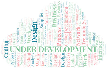 Under Development word cloud. Wordcloud made with text only.