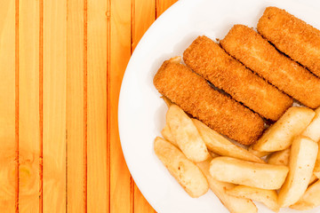 Grilled Cod Fish Fingers With Chunky Chips