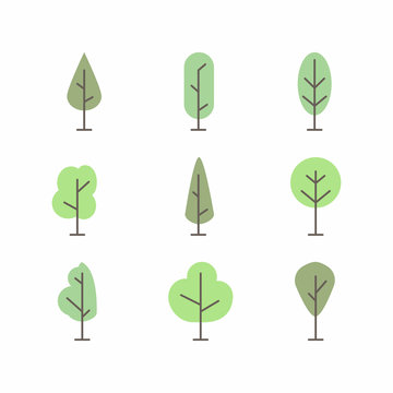 Tree icon illustration set