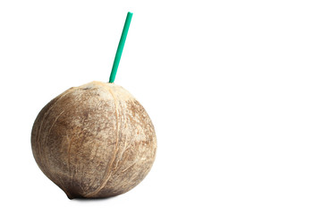 coconut with straw