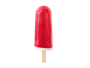 Fresh Frozen berry or grape, red popsicle / ice cream isolated on white background