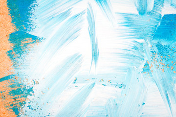 Blue and white abstract art painting