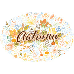 Autumn theme hand drawn background