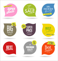 Modern sale badges and labels collection