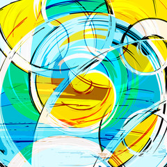 Bright abstract geometric pattern in graffiti style quality illustration for your design