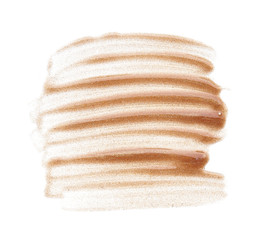 Fototapeta premium Smears and texture of gold lip gloss isolated on white background