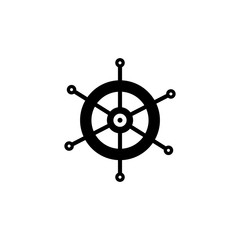 Boat steering icon. New trendy art style boat steering vector symbol