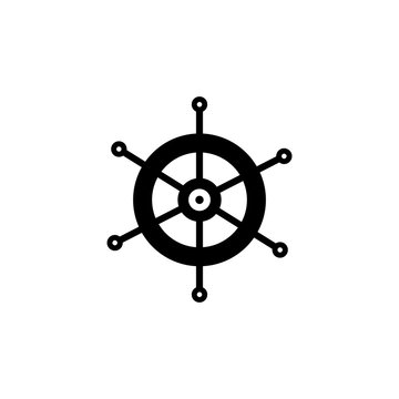 Boat steering icon. New trendy art style boat steering vector symbol
