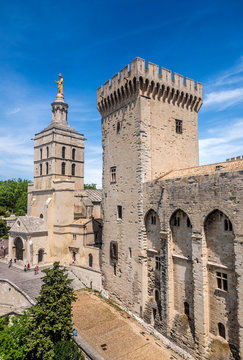 France, Vaucluse, Avignon, Palais des Papes (14th century) and the Avignon cathedral (12-17th centuries) (UNESCO World Heritage)