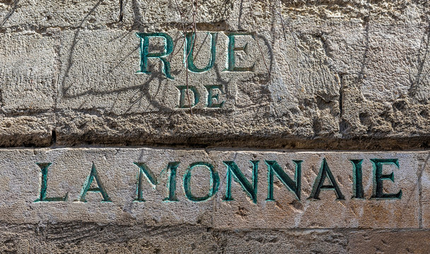 France, Vaucluse, Avignon, "rue de la Monnaie" inscription