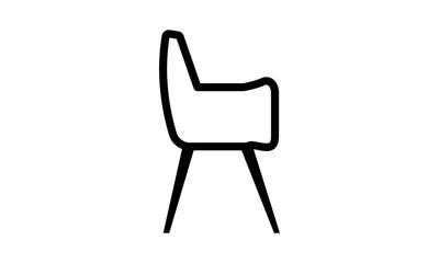 Simple chair icon for home or office settings