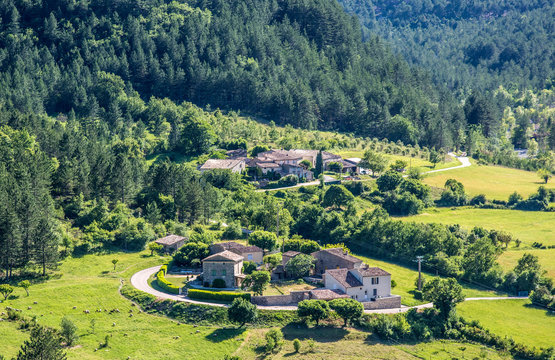 France, Vaucluse, Brantes, Toulourenc valley (la Frache and Bernards farms) at the foot of the Mont Ventoux