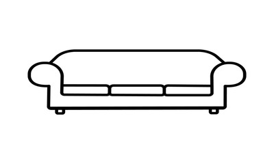 Sofa or couch line icon for furniture and interior design