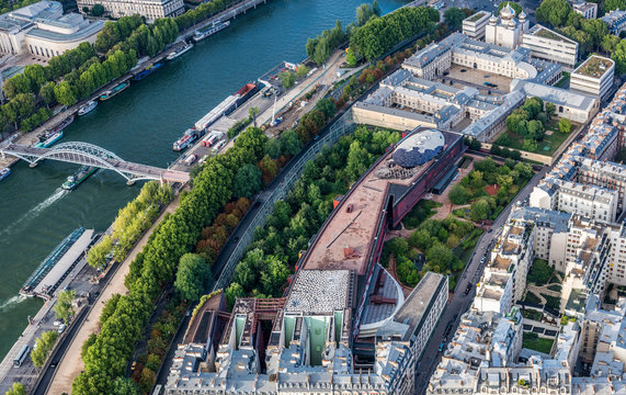 France, 7th arrondissement of Paris, view from the Eiffel Tower (musee du quai Branly, Holy Trinity Orthodox Cathedral)
