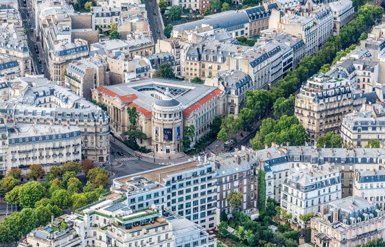 France, 16th arrondissement of Paris, view from the Eiffel Tower (Guimet museum, avenue d'Iena