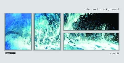 Fototapeten Vector cards. Set of templates brochure, cover and sheets. Abstract painted background. Liquid marble texture.   © KseniaZu