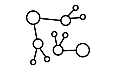 Molecule research icon for scientific and laboratory concepts