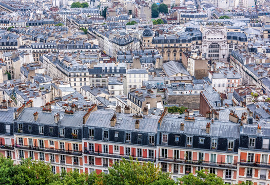 France, 18th arrondissement of Paris, Clignancourt district, view from the Dome of the Basilica of the Sacred Heart of Paris