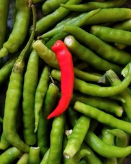 green peppers on the market