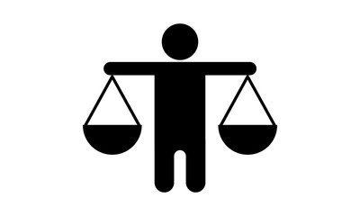 Law balance symbol icon for justice and legal services