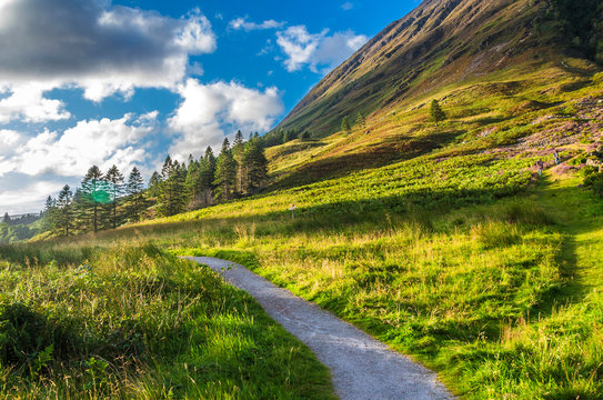 Europe, Great Britain, Scotland, Highlands and Lochaber Geopark, Glen Coe valley, place of Hagrid's hut replica (Harry Potter movie) and filming of the Skyfall movie (James Bond)