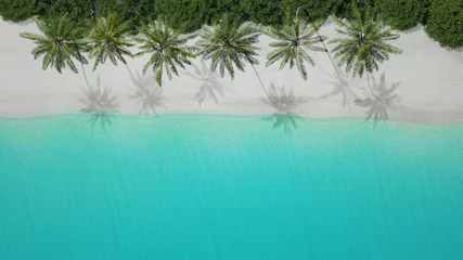 Foto op Plexiglas 3D-Illustration aerial view of sandy beach. exuma bahamas © 2mmedia