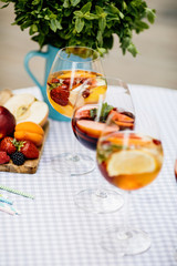 Refreshing summer drink. Summer drink from different citrus with