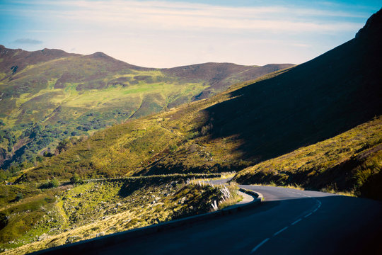 Europe,France,Auvergne-Rhone-Alpes, road from the Puy Mary