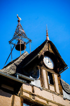 Europe,France,Midi-Pyrenees,Aveyron,Conques,Sainte-Foy, Saint James way, bell on a roof