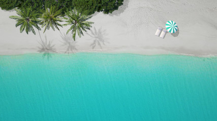 Fototapeta na wymiar 3D-Illustration aerial view of sandy beach. exuma bahamas