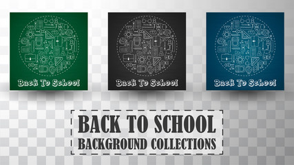 Back to school doodles in chalkboard background collections