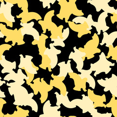 Urban UFO camouflage of various shades of black and yellow colors